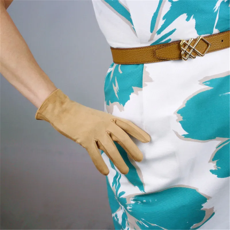 21 см из замши женские короткие перчатки короткий параграф тканевые чехлы для