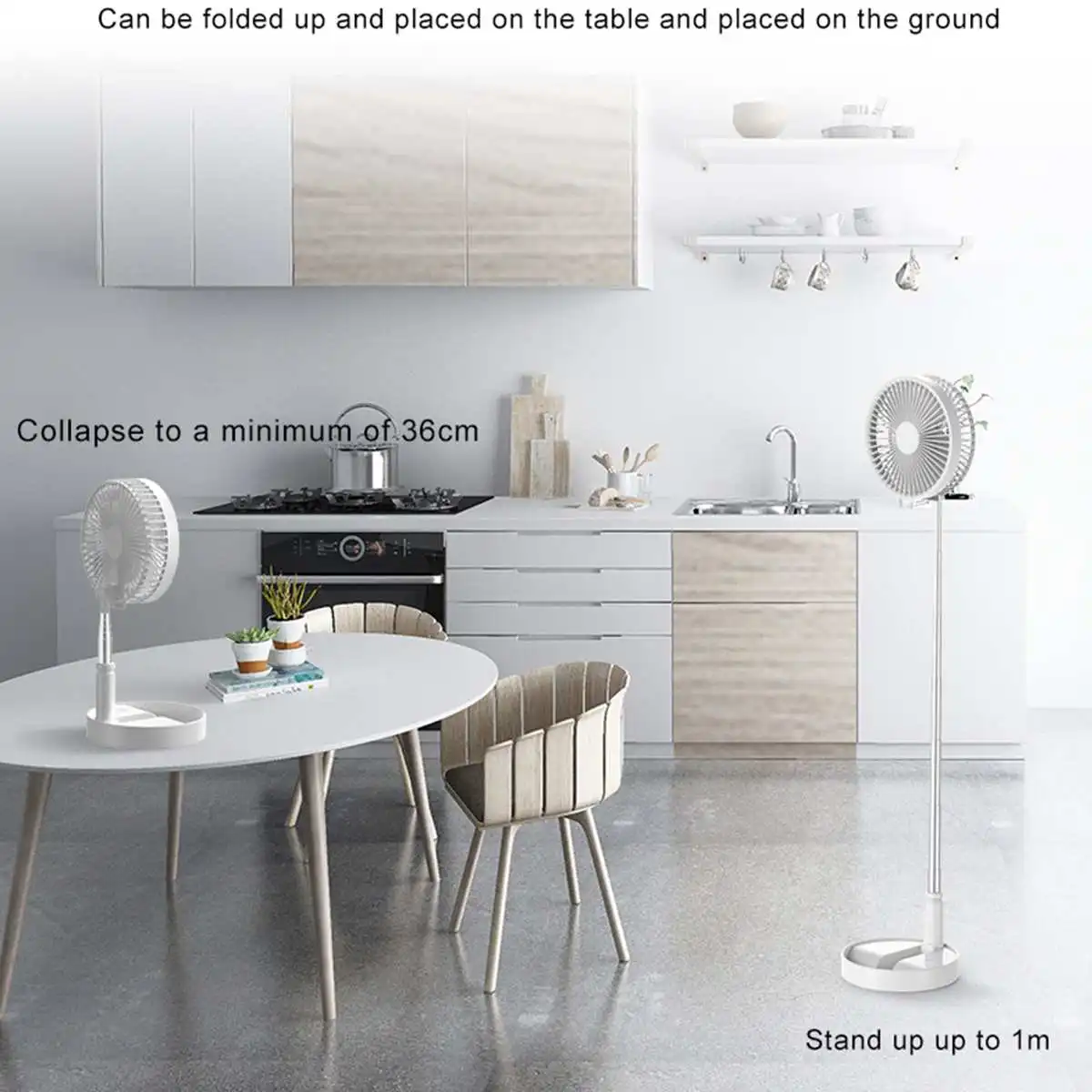 

3 in 1 4 Speed Electric Fan Folding Telescopic Floor Fan Desktop Fan Desktop Air Conditioner Cooler for Office Household Travel