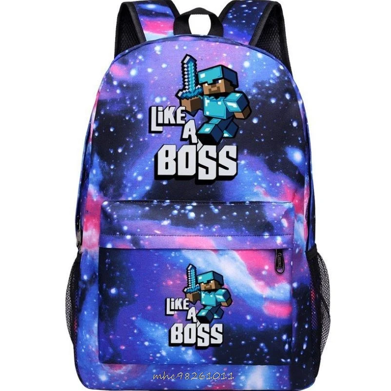 Светящийся рюкзак унисекс Minecraft для мужчин и женщин ранец с рисунком из аниме