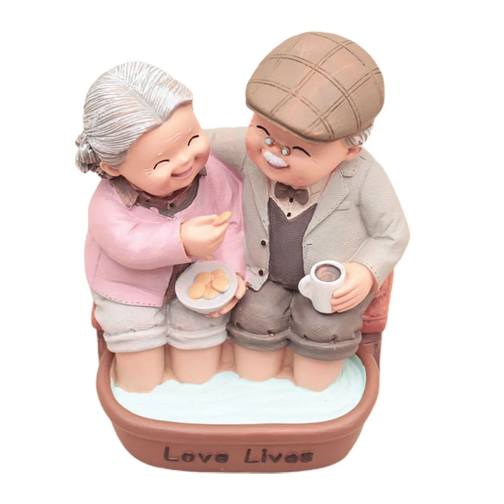

1pc Grandpa and Grandma Decoration Creative Cake Ornament Home Mini Adornment