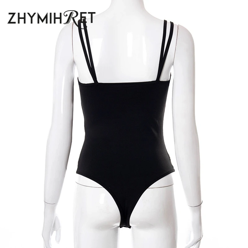 

ZHYMIHRET See Through Mesh Patchwork Bodysuit Women 2021 Summer Women's Swimsuit Sexy Spaghetti Strap Backless Body