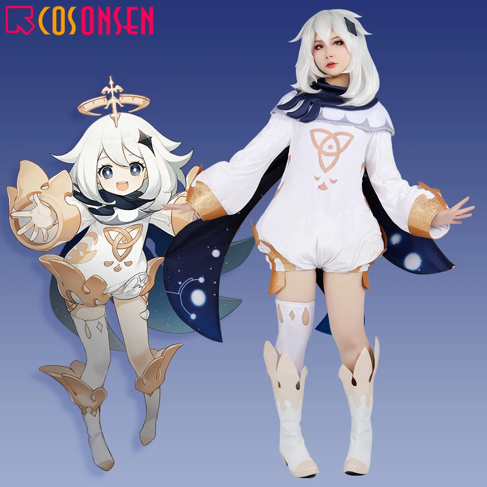 Genshin Impact Paimon костюмы для косплея Cosplayonsen милые комбинезон Хэллоуина изготовление