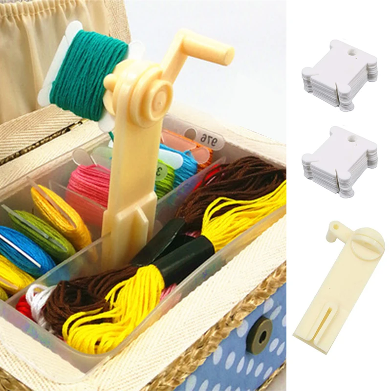 

Cross-Stitch Card with Floss Bobbin Winder Fast Storage Holder Plastic Floss Bobbin Thread Holder DIY Embroidery Floss Organizer
