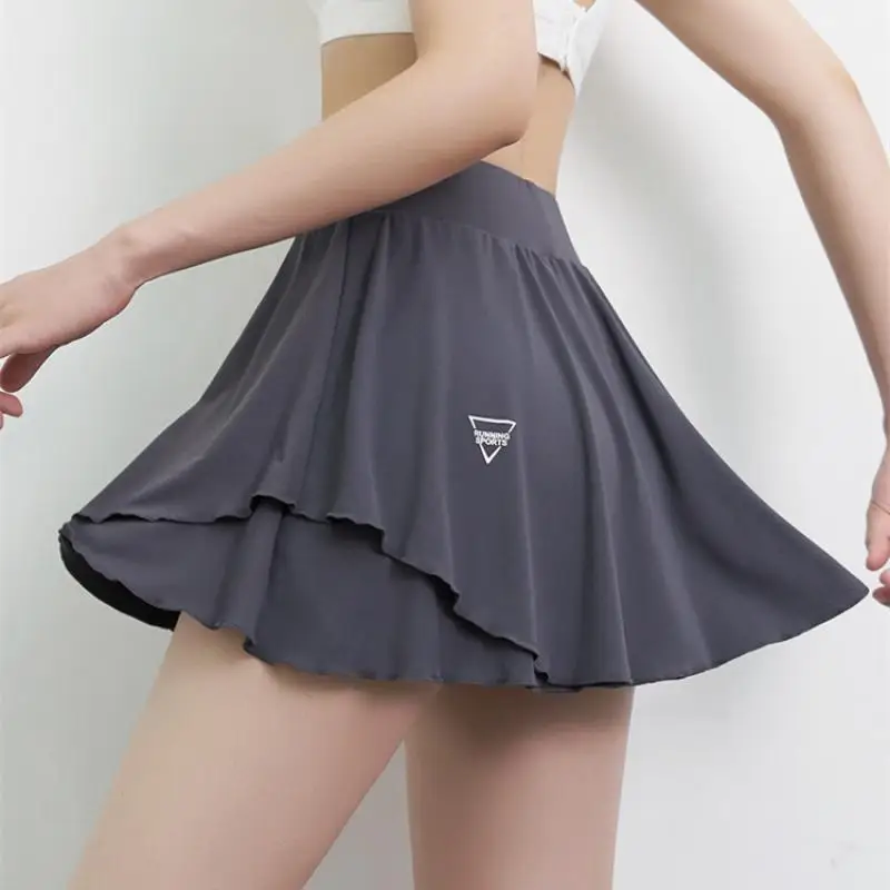 

Women's Sports Short Skirt Loose Anti-Light Quick-Drying Half-Length Skirt Pants Summer Thin Fitness Tennis Skirt 2021 Fashion