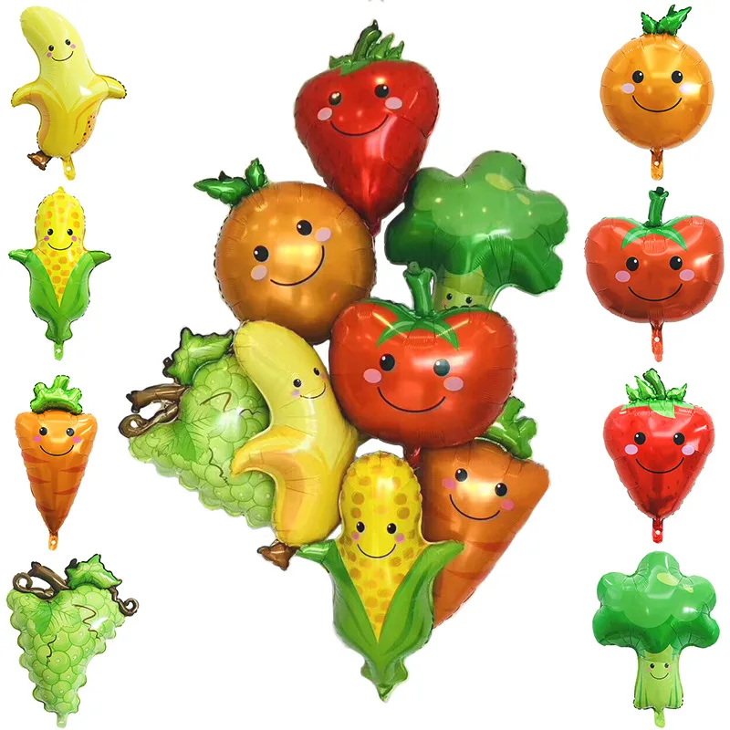 

Vegetable and Fruit Foil Ballon Vert Christma Decorations for Home Birthday Bolas Chinas Brinquedos Luftballons Festa Wholesale