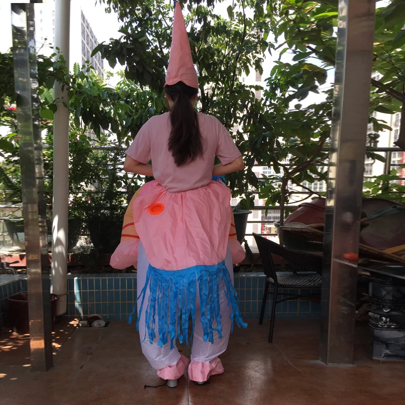 Inflatable Unicorn Costume-Fan Operated Adult Size Halloween Horse Rider |