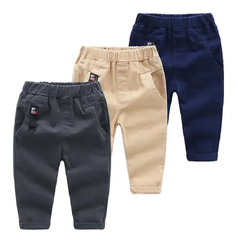 Весенние детские повседневные штаны для мальчиков длинные 100% хлопковые