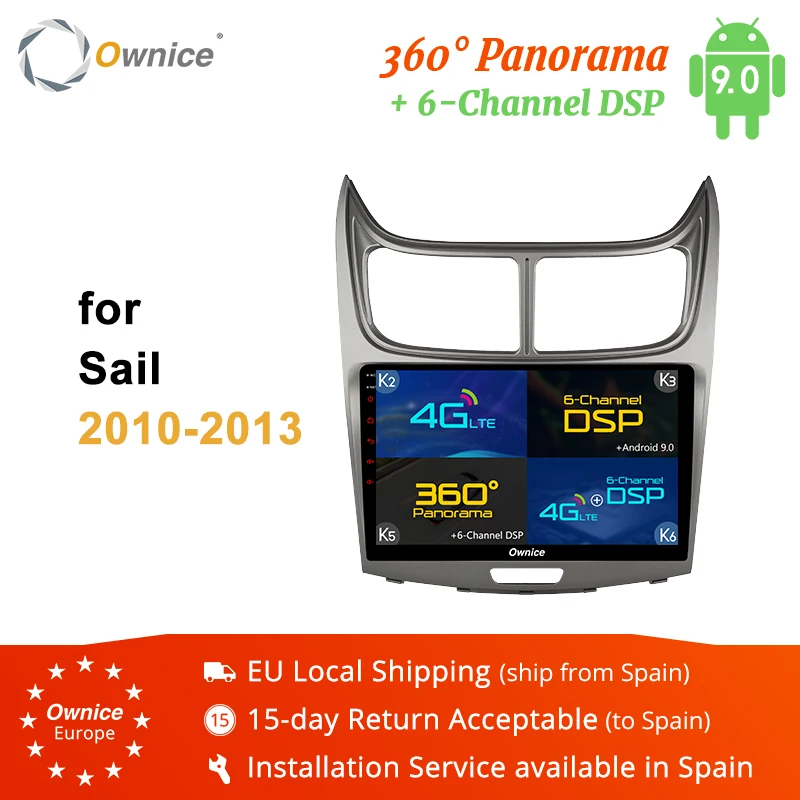 Ownice K1 K2 K3 K5 K6 9 &quot8 ядер Android 0 2 Din автомобильный DVD плеер для Chevrolet Sail 2010 2011 2012 2013 360