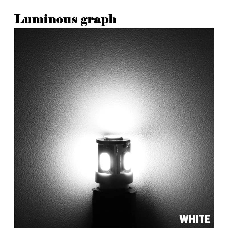 

Hot Sale 10pcs Auto T10 5SMD led Automotive LED Light W5W t10 5led 192 168 194 5730 5630 SMD Car wedge parking dome light white