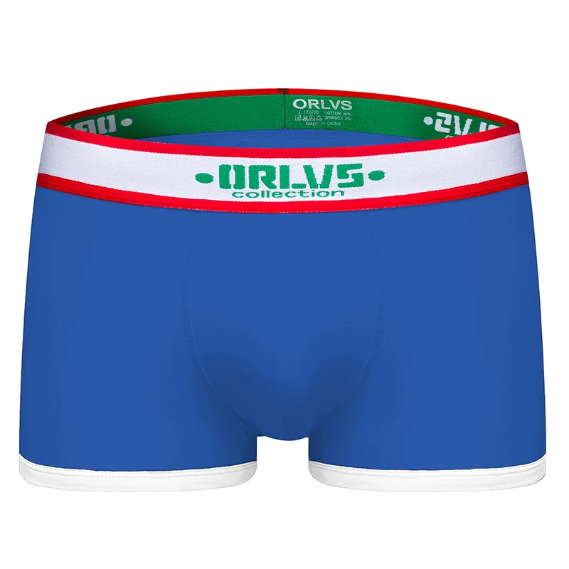 ORLVS, фирменное Мужское нижнее белье, мужские боксеры, сетка, дышащие, cueca, боксеры, masculina, мужские трусы, боксеры, шорты, удобные трусики - Цвет: OR172-blue