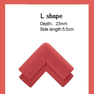 Red L shape 4 шт./партия, детский силиконовый стол, угол стола, край, накладка на углы, безопасная защита для детей, защита от детей - Цвет: Red L shape