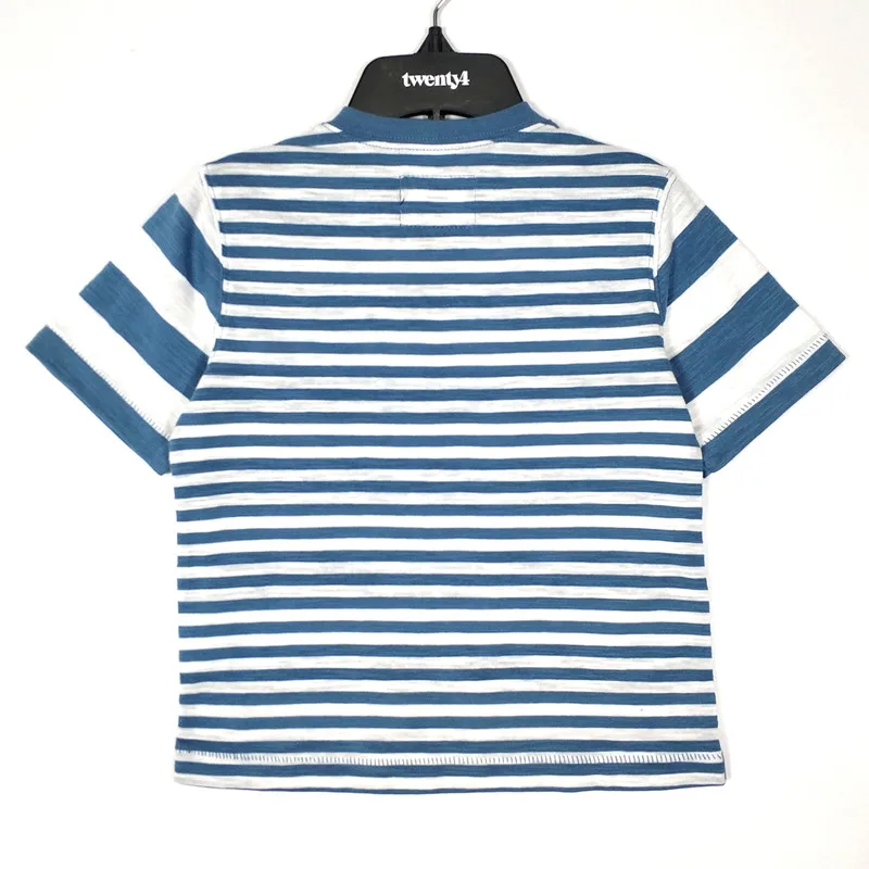 Белая футболка с карманом в полоску для маленьких мальчиков 2 года|Футболки