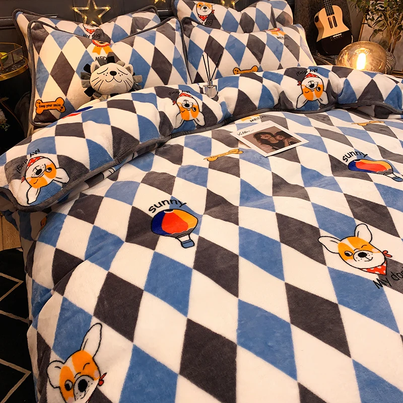 Молоко пододеяльник мягкая теплая одежда Коралловый флис Постельное белье зима