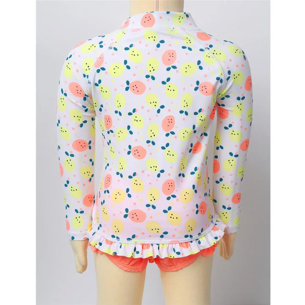 Танкини для девочек одежда плавания с длинными рукавами милый купальник принтом