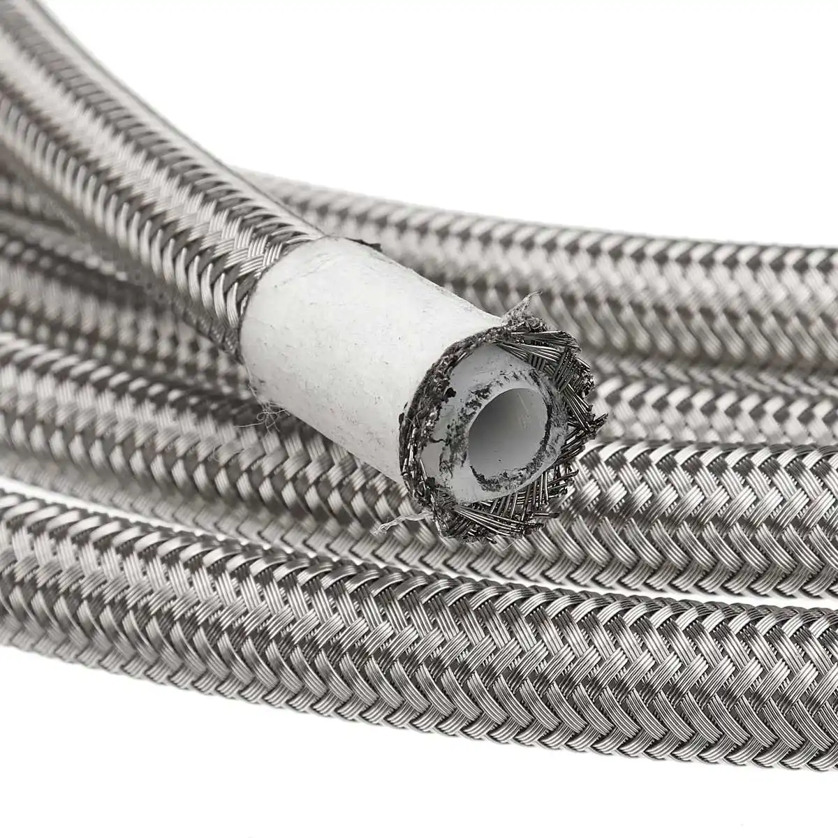 

8FT 16FT AN4 AN6 AN8 AN10 Fuel Hose Oil Gas Cooler Hose Line Pipe Tube Stainless Steel Braided Inside CPE Rubber