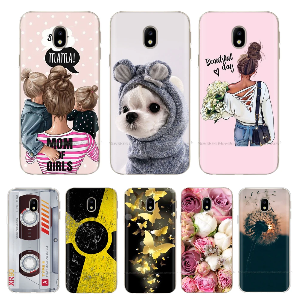 

For Samsung Galaxy J5 2017 J530 Case Flowers Painted Back Protective Phone Cover For Samsung J5 2016 J510 2015 2017 Case Coque