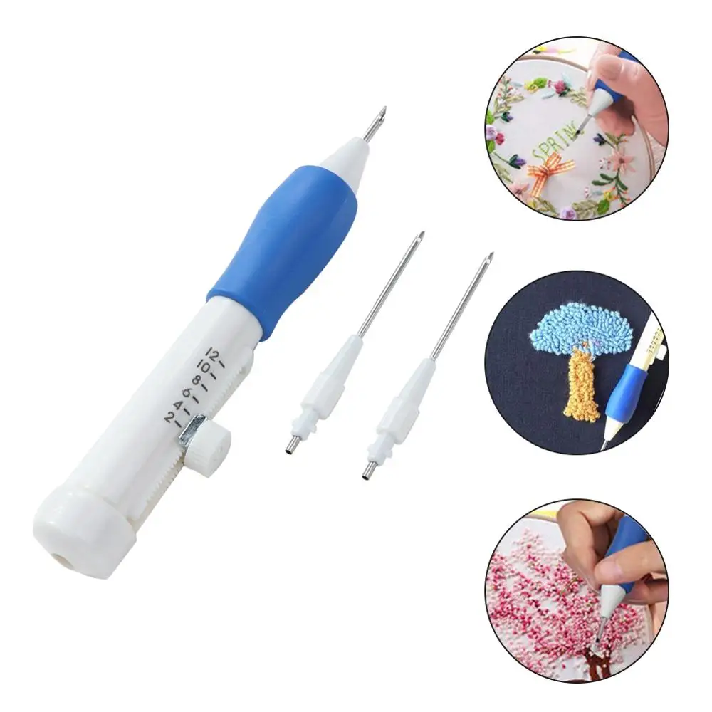 

Hot Practical ABS Plastic DIY Magic Embroidery Pen Set Needle knitting Needles Tool Fancy Interchangeable Punch needlework Stitc