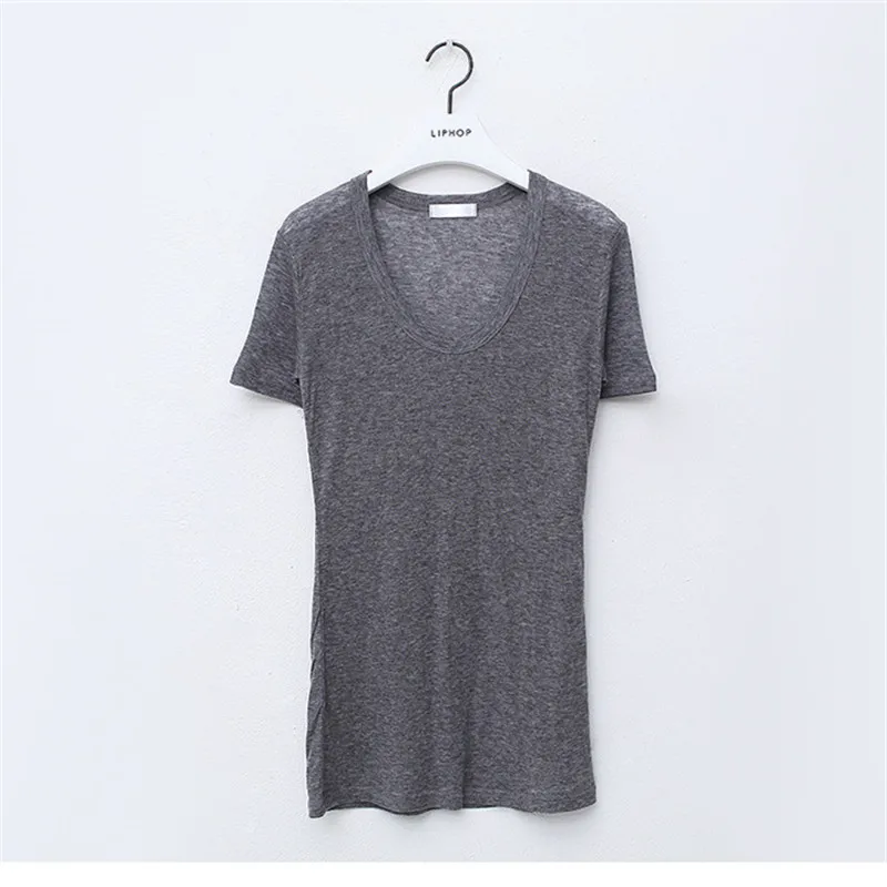 Однотонная футболка тонкие сексуальные женские футболки 2018 новые летние белые