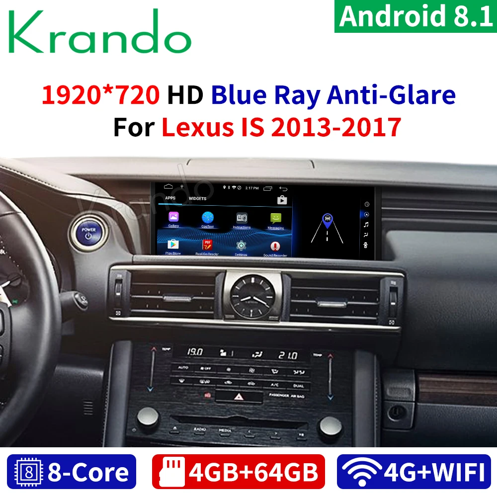 Автомобильный мультимедийный плеер krando Android 8 1 ядер 4 + 64 ГБ GPS радио аудио DVD для Lexus