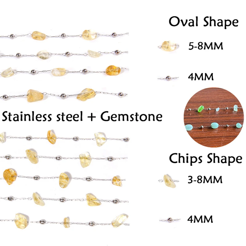 Натуральные камни нержавеющая сталь кварцевые бусины цепочка сделай сам