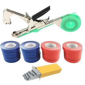 Garden Tools Tying Machine Hand Garden Tapetool Set Plant Tying Tape Tool with Nail Set for Fruit Flower Vegetable Vine Tomato 10 item image