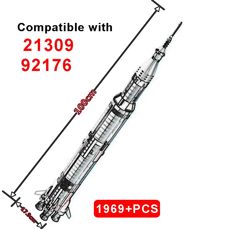 Креативный конструктор Apollo Saturn № 5 подходит для 21309 развивающая модель