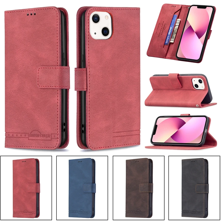 

Wallet Anti-theft Brush Leather Case For iPhone 13 Pro Max 13 Mini 12 Pro Max 11 Pro Max SE 2020 X XS XR XS Max 8/7 Plus Cover