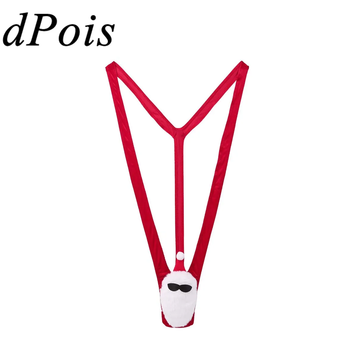 Пикантные мужские цельные стринги трусы нижнее белье Рождественские V образные