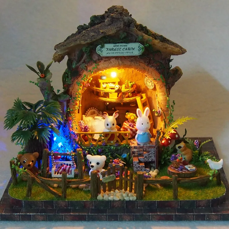 Деревянная мебель для кукольного домика сделай сам набор 3D деревянная коробка