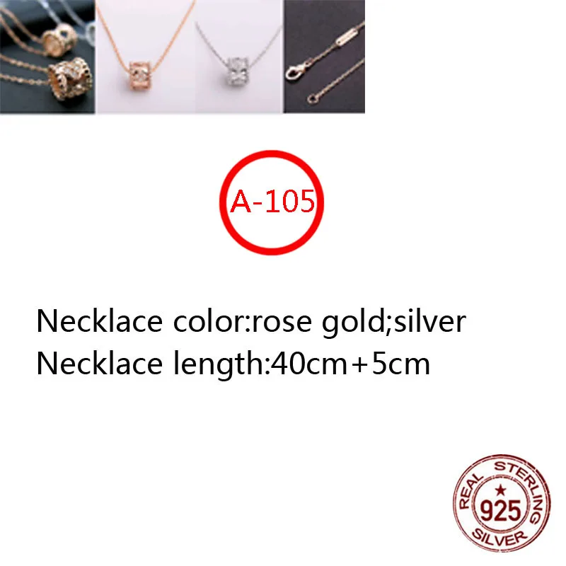 

A105 S925 sterling silver necklace personality fashion romantic four-leaf clover kaleidoscope necklace simple girlfriend