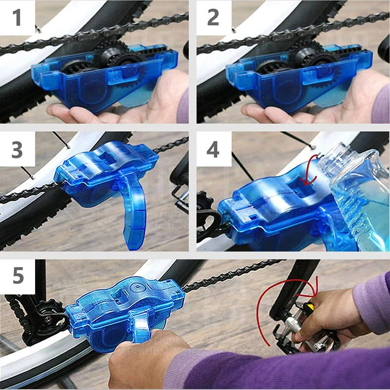

Portable Bicycle Chain Clean Ware Mountain Bike Chain Wash Tool Set Scrubber Brushes Box Cycling Cleaning Kit Outdoor Accessory