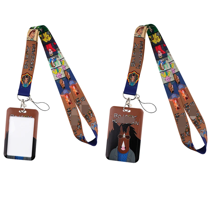 

J3419 Cartoon Horse Lanyard For Key ID Card Cover Badge Holder Business Phone Charm Key Lanyard Neck Straps Keychain Accessories