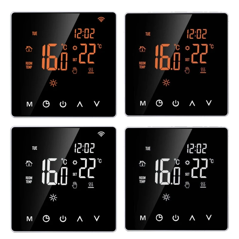 

Thermostat 16A Wi-Fi /NO WIFI Orange / White Smart Thermostat Digital Temperature Controller APP Control LCD DisplayTouch
