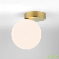 new simple golden glass ball led ceiling lamp bubble wall light for bedroom cafe home decor dessert shop fixture
