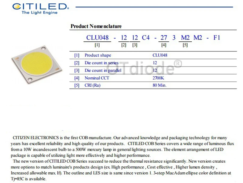 Citizen COB Series Version6 CLU048 1212 ideal holder heatsink Meanwell driver 100mm glass lens replace CXB3590 Grow led Diode