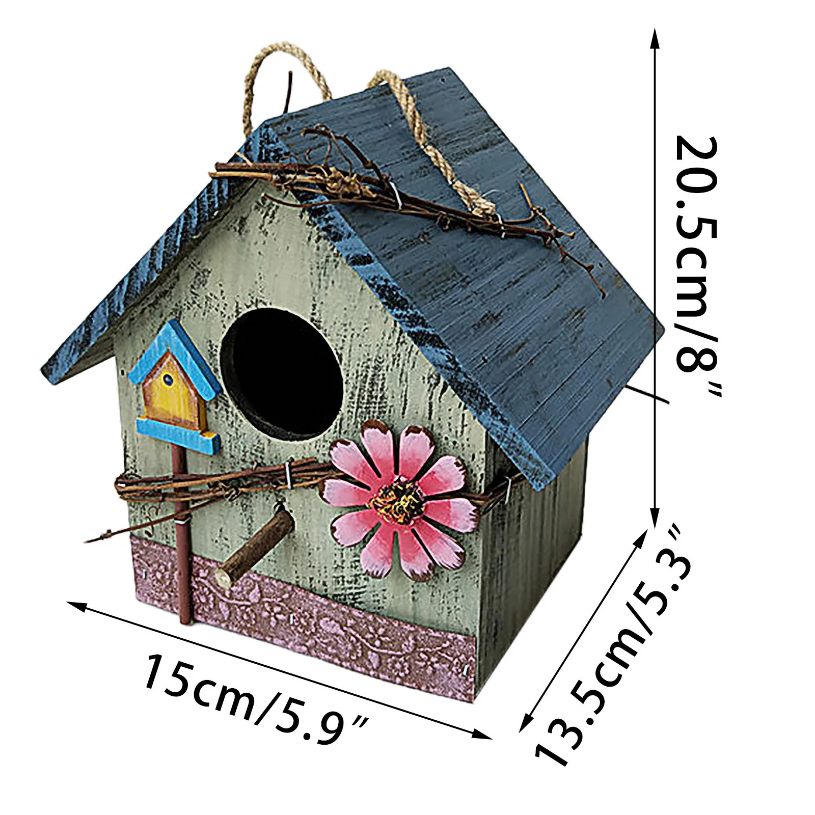 

House Love Nest House Bird House Bird Box Wooden Box Garden Decorate Birdcage Creative Wall-mounted Wooden Outdoor Bird's Nest