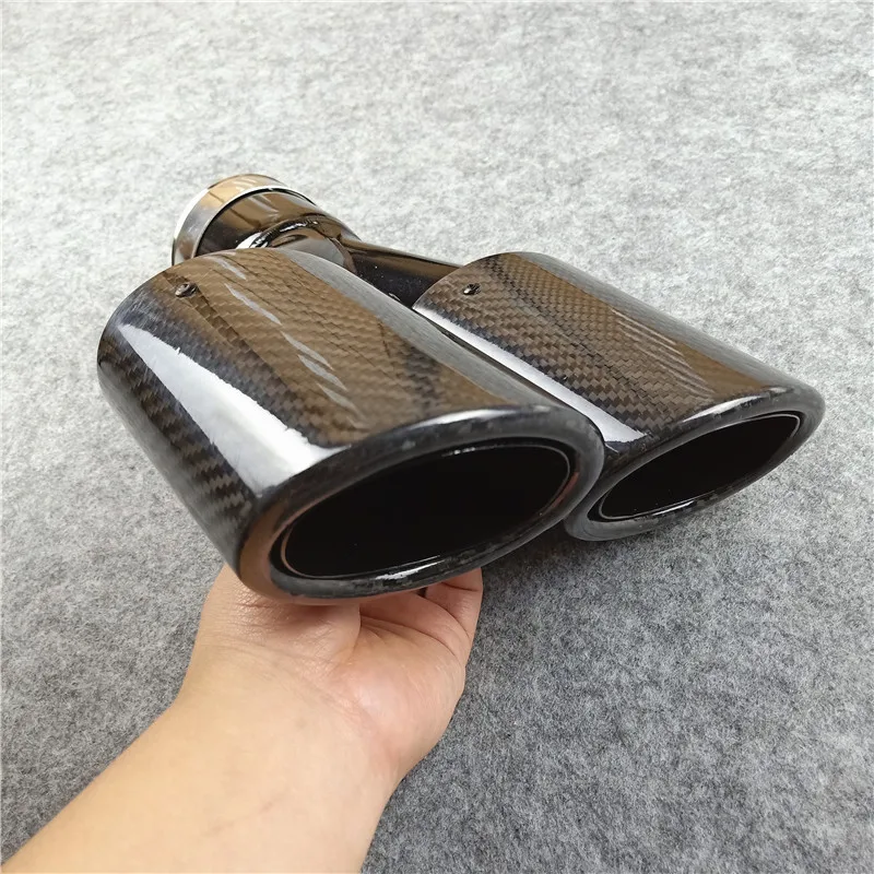 Овальные Глянцевые черные Углеродные наконечники для выхлопных газов насадки