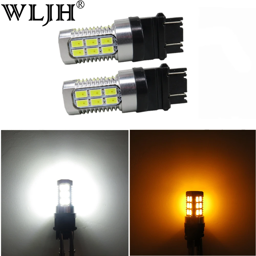 WLJH 2x3157 3057 светодиодный 5630 Epistar чипы белый янтарь двойной Цвет горки указатель