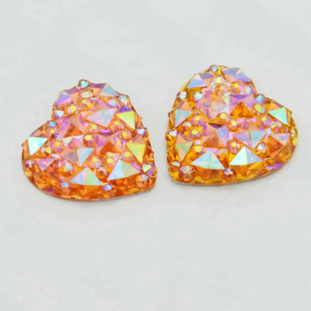 BOLIAO 40pcs 16mm Heart Resin Rhinestone Flatback/Wedding Home Bags Holiday Handmade Art Work Decoration DIY | Дом и сад