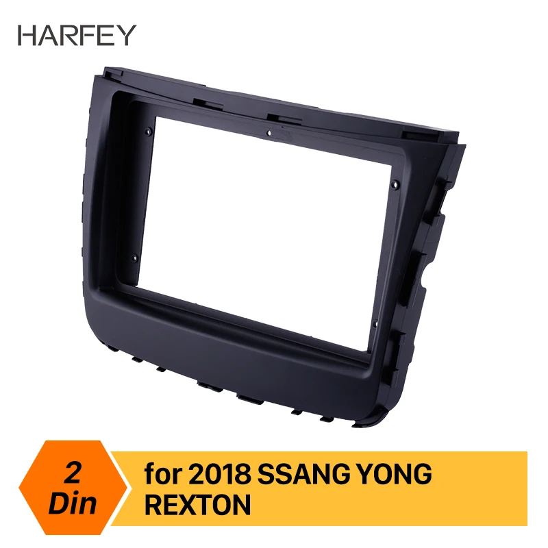 

Harfey 9 дюймов в тире 2 din панель ободка облицовка комплект Обложка для 2018 SSANG YONG REXTON OEM стиль автомобильное радио рамка