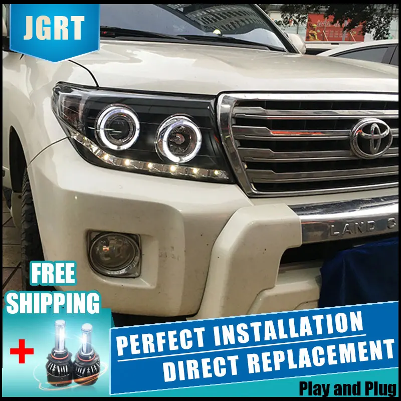 2 шт. светодиодный фары для Toyota land cruiser 2009 2013 Автомобильный свет двойной