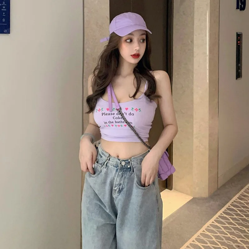 Женская летняя облегающая верхняя одежда пикантный короткий фиолетовый топ