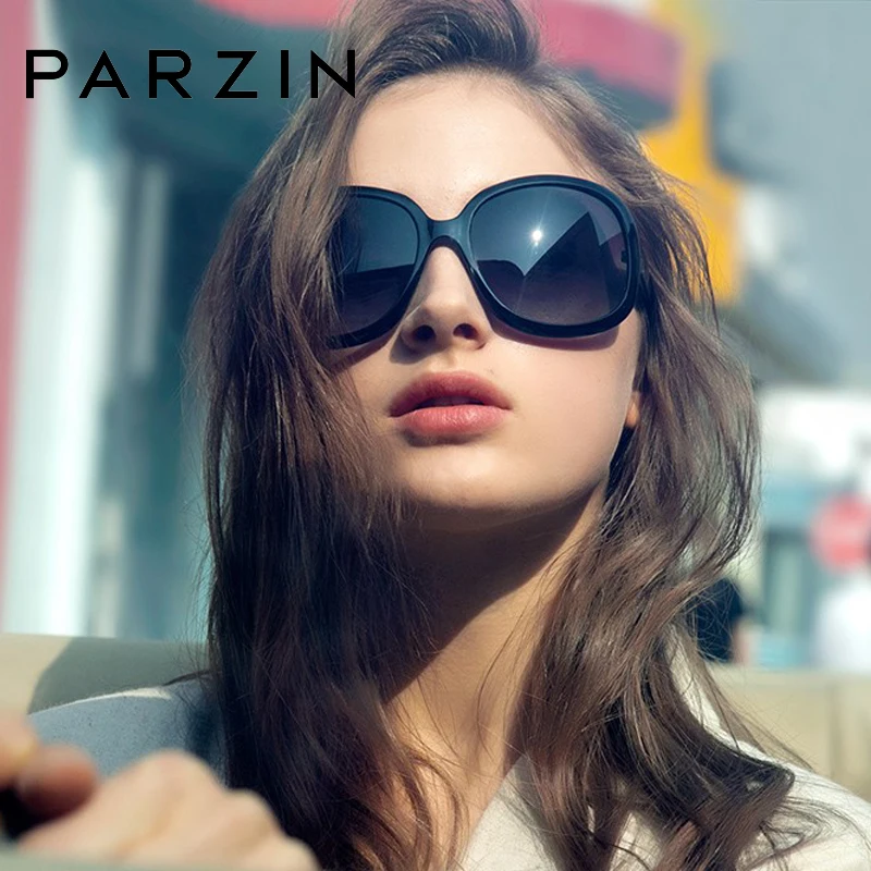 PARZIN Мода негабаритные солнцезащитные очки Для женщин Брендовая дизайнерская обувь элегантные большие рамки Для женщин очки UV400 поляризованные очки с Чехол