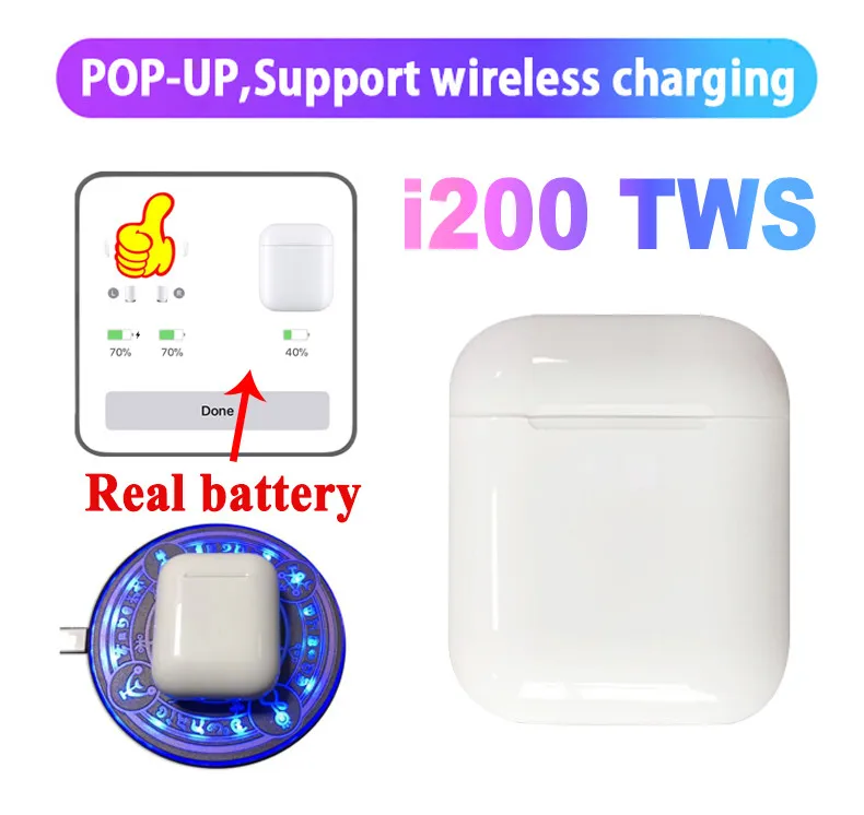 I200 TWS Pop Up оригинальный 1:1 i200 tws Bluetooth беспроводные наушники раздельное
