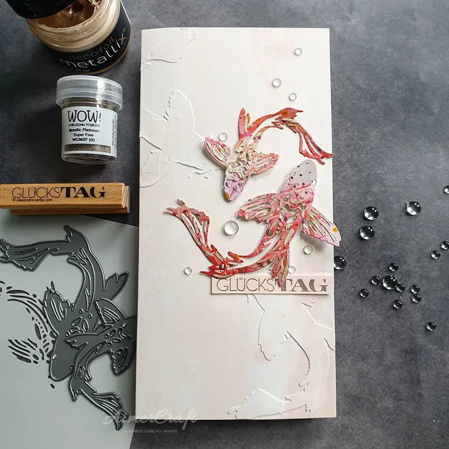 Металлическая вырубка для птиц насекомых рыб трафарет скрапбукинга сделай сам