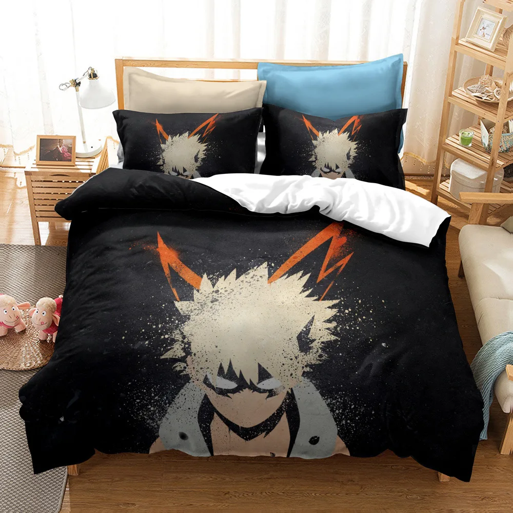 

My Hero Academia Bedding Set Duvet Cover and Pillowcase Full Size Bed Set Japan anime Character Comforter Set for Bedding