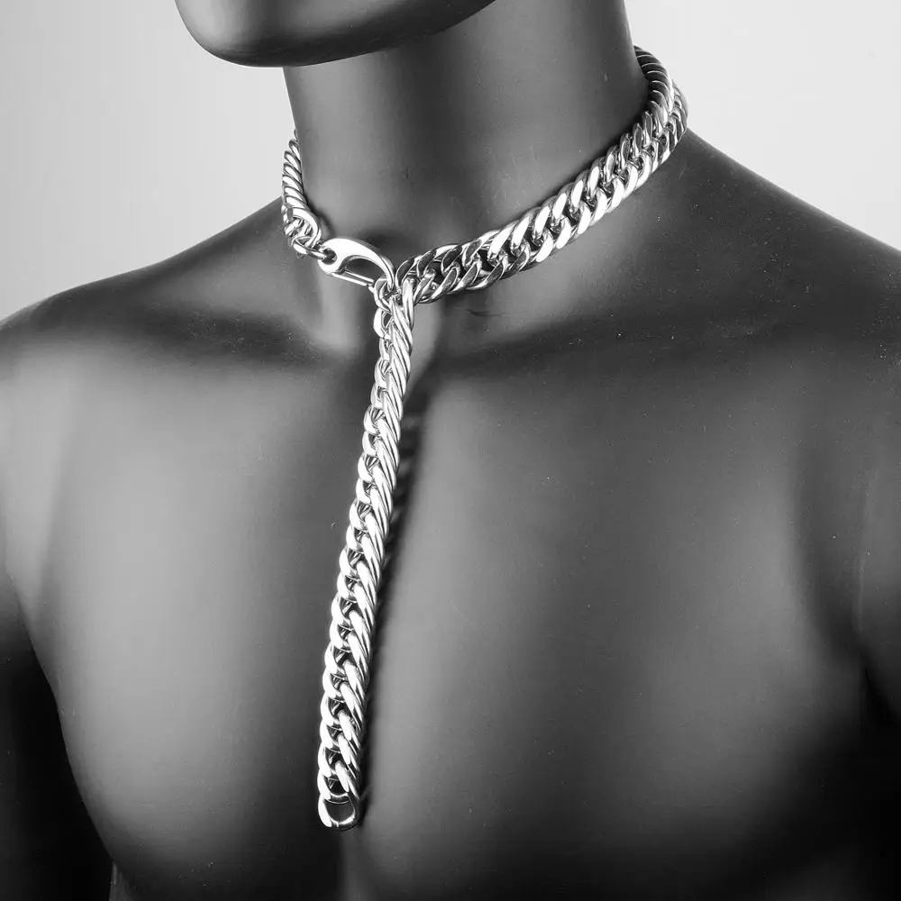 Tisnium 16 мм кубинской цепочка мужская чокер ожерелье подвеска тяжелый браслет из