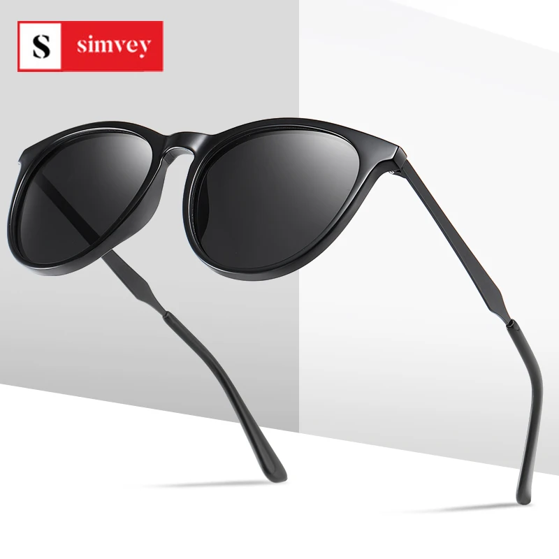 

Классические винтажные поляризационные солнцезащитные очки Simvey для женщин и мужчин, модные брендовые дизайнерские светоотражающие солнце...