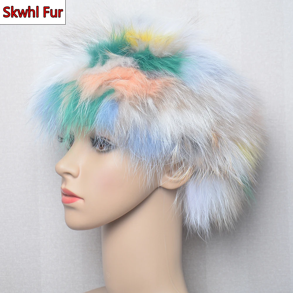 

Hot Sale Brand Women Real Fox Fur Scarf Girls Warm Soft Knitted Good Elastic Real Fox Fur Headband Natural Fox Fur Ring Scarves