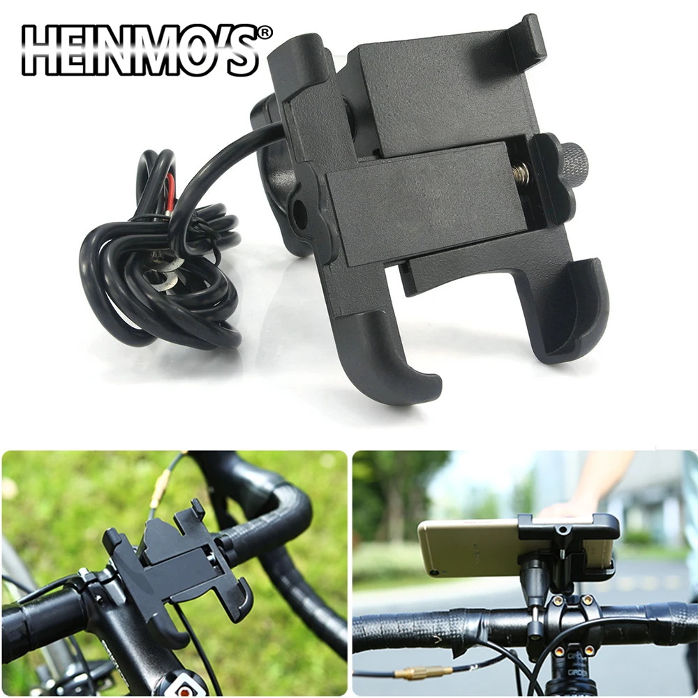

Universal Motorcycle Mobile Holder With USB Charger Line For Motorbike Bike Bicycle Scooter Smart Phone GPS Holder Bracket Mount